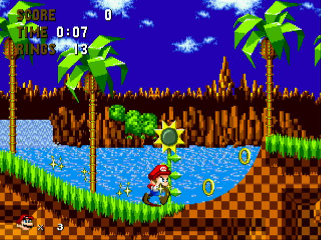 Play Mario in Sonic 1 (Somari) Online