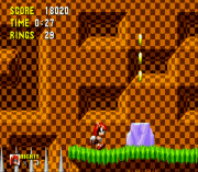 Mighty in Sonic 1 Rev 1.1 with Knuckles Chaotix sprites (S1 Hack